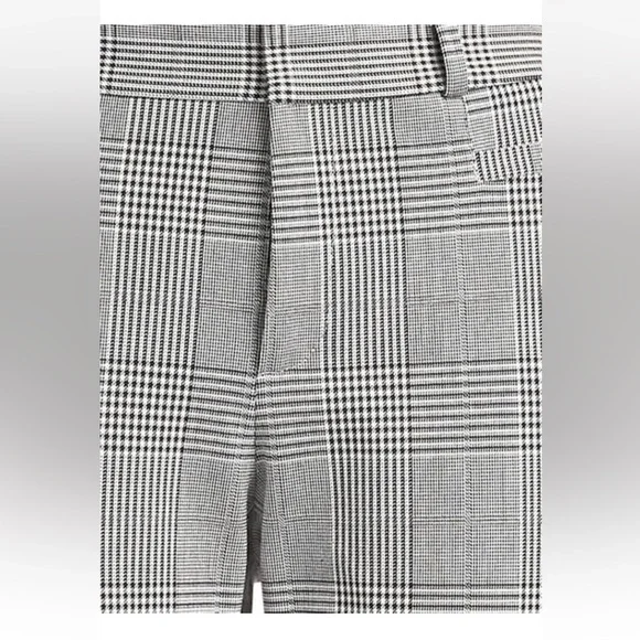 Banana Republic dress pants black and white plaid Sloan Curvy Skinny-Fit Size 6 - Picture 2 of 4